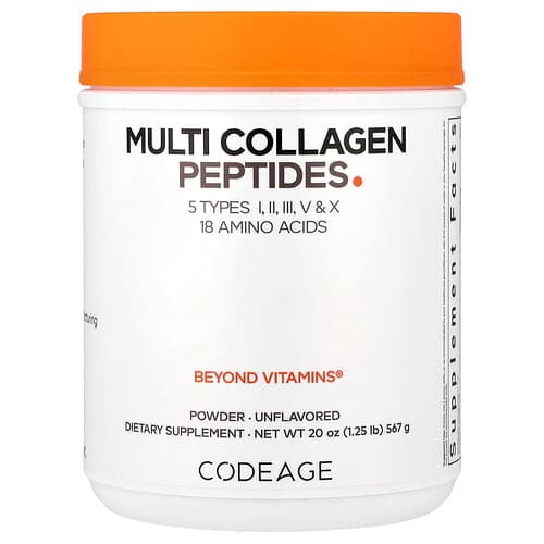Codeage, Multi kolageno peptidų milteliai, be skonio, 567 g