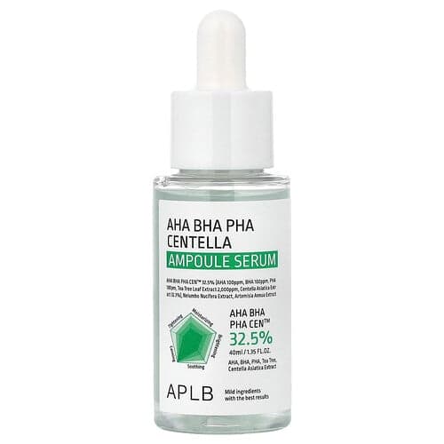APLB, AHA BHA PHA Centella ampulės serumas, 1,35 fl uncijos (40 ml)