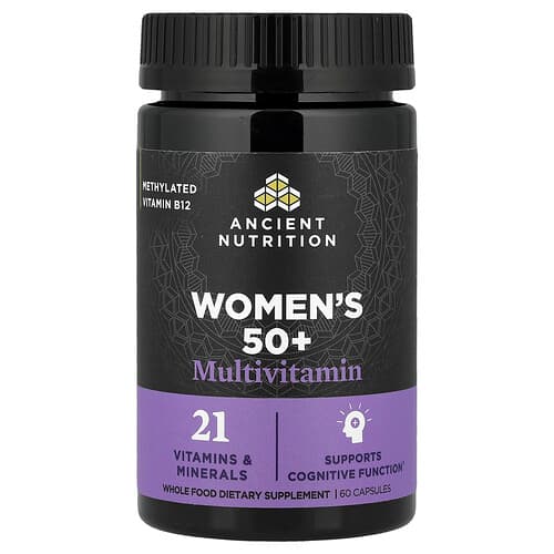 Ancient Nutrition, Moterims skirtas multivitaminas 50+, 60 kapsulių