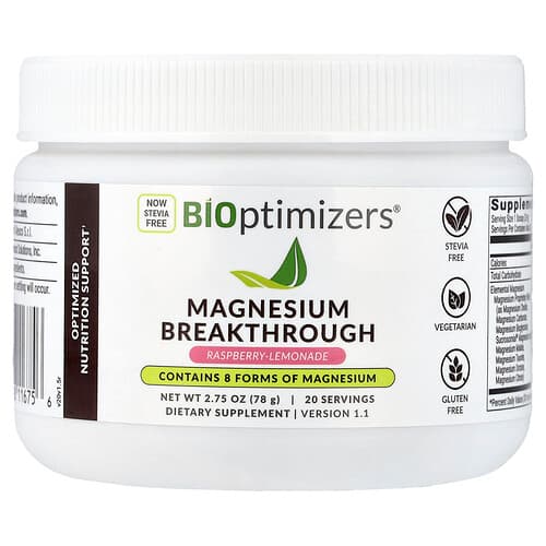 BIOptimizers, Magnio proveržis, aviečių ir limonado, 134 g