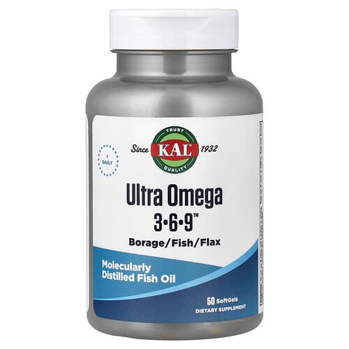 KAL, Ultra Omega 3-6-9™, 50 minkštųjų gelių
