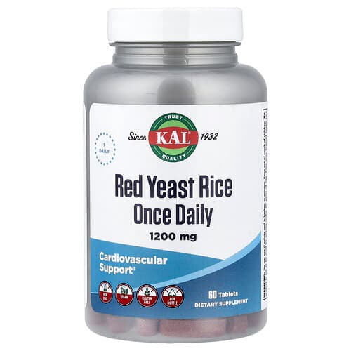 KAL, Raudonųjų mielių ryžiai, 1200 mg, 60 tablečių
