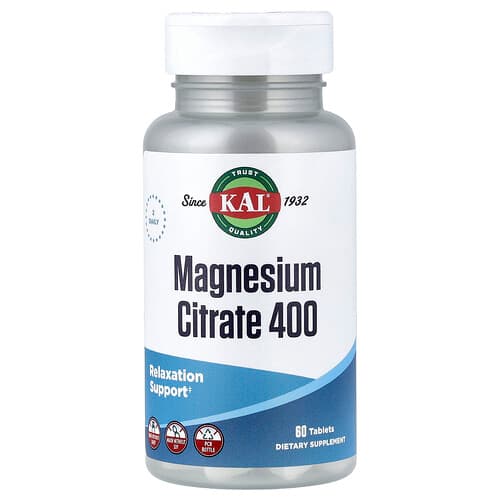 KAL, Magnio citratas 400, 60 tablečių (200 mg tabletėje)