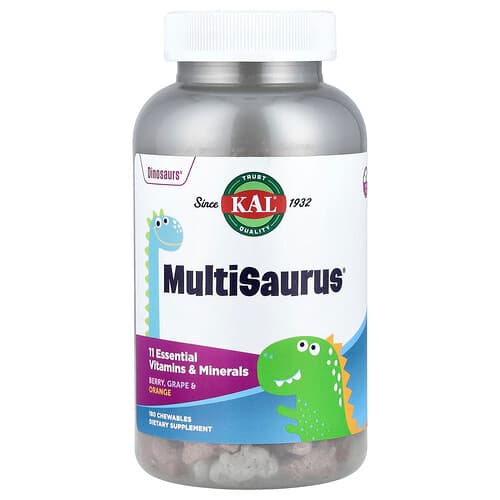 KAL, MultiSaurus®, uogų, vynuogių ir apelsinų, 180 kramtomųjų medžiagų