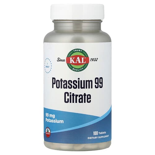 KAL, Kalio 99 citratas, 99 mg, 100 tablečių