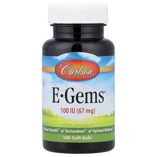 Carlson, E-Gems®, 67 mg (100 TV), 100 minkštųjų kapsulių