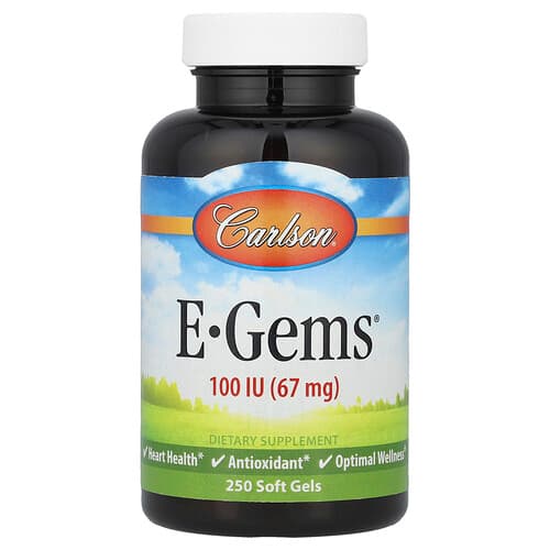 Carlson, E-Gems®, 67 mg (100 TV), 250 minkštųjų gelių