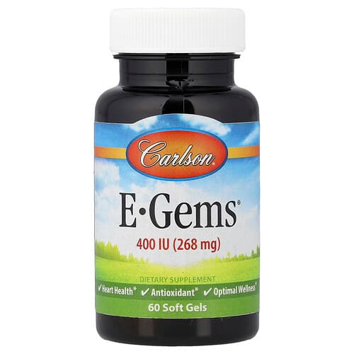 Carlson, E-Gems®, 400 TV (268 mg), 60 minkštųjų kapsulių