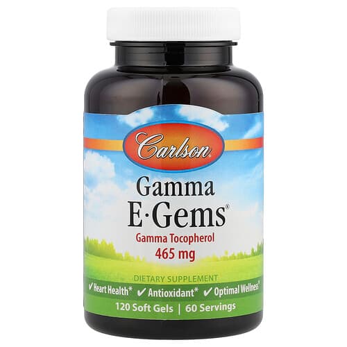 Carlson, Gamma E-Gems®, 465 mg, 120 minkštųjų kapsulių