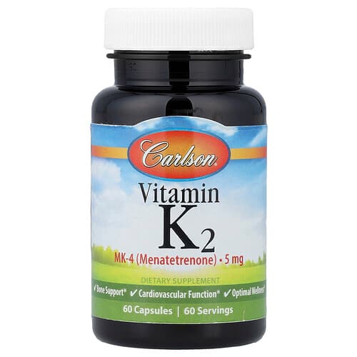 Carlson, Vitaminas K2, 5 mg, 60 kapsulių