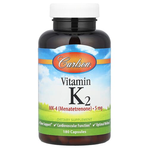 Carlson, Vitaminas K2, 5 mg, 180 kapsulių