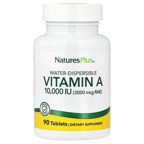 NaturesPlus, Vandenyje disperguojamas vitaminas A, 90 tablečių
