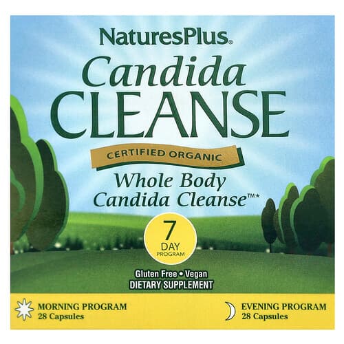 NaturesPlus, Candida Cleanse, 7 dienų programa, 2 buteliukai, po 28 kapsules