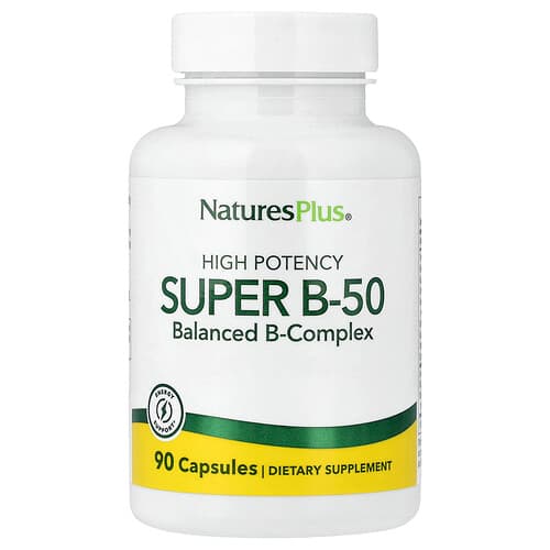 NaturesPlus, Super B-50, didelės koncentracijos, 90 kapsulių