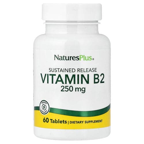 NaturesPlus, Vitaminas B2, pailginto atpalaidavimo, 250 mg, 60 tablečių