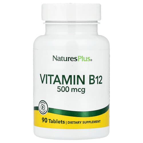 NaturesPlus, Vitaminas B-12, 500 mcg, 90 tablečių