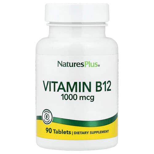 NaturesPlus, Vitaminas B12, 1000 mcg, 90 tablečių