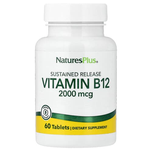 NaturesPlus, Vitaminas B12, pailginto atpalaidavimo, 60 tablečių
