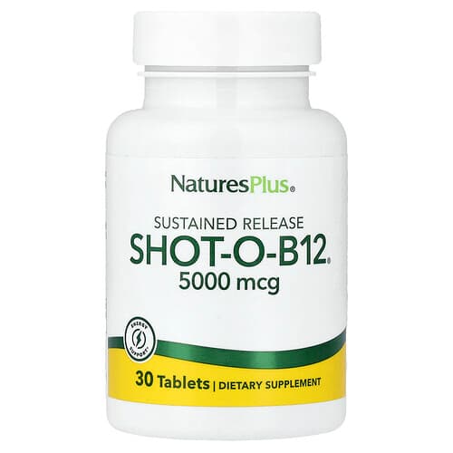 NaturesPlus, „Shot-O-B12®“, pailginto atpalaidavimo, 5000 mcg, 30 tablečių
