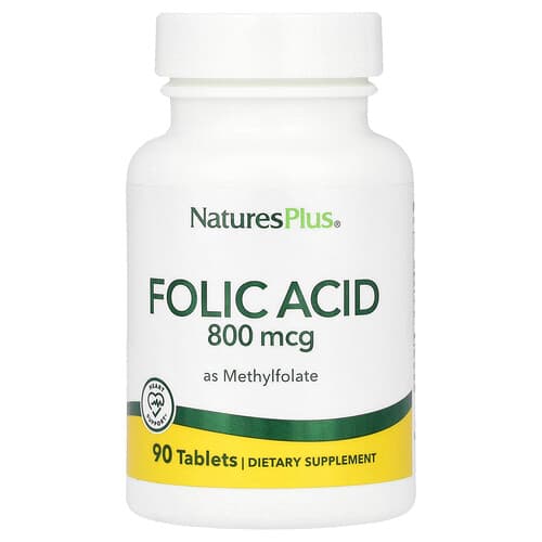 NaturesPlus, Folio rūgštis kaip metilfolatas, 800 mcg, 90 tablečių