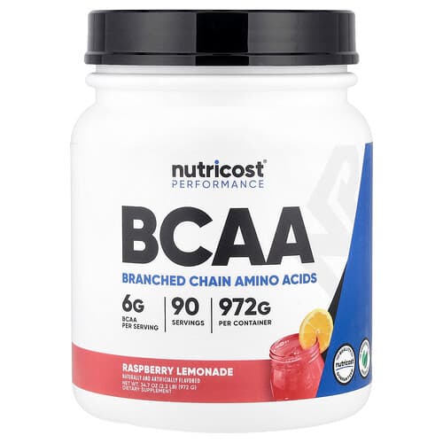 Nutricost, „Performance“, BCAA, aviečių limonadas, 972 g