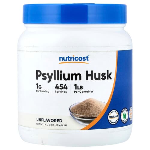 Nutricost, Psyllium lukštas, be skonio, 16.2 uncijos (454 g)