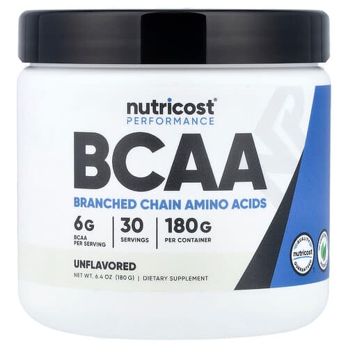Nutricost, Spektaklis, BCAA, be skonio, 6.3 uncijos (180 g)