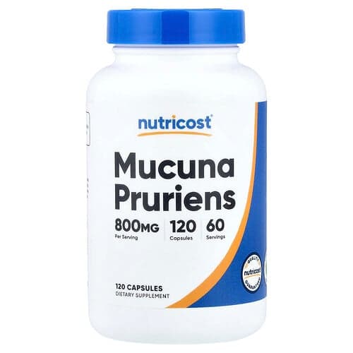 Nutricost, Mucuna Pruriens, 120 kapsulių (400 mg vienoje kapsulėje)