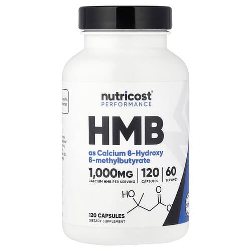 Nutricost, Performance, HMB, 120 kapsulių (500 mg vienoje kapsulėje)