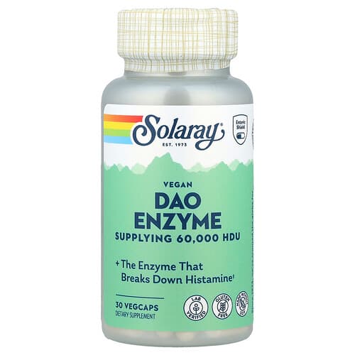 Solaray, Veganiškas DAO fermentas, 4,2 mg, 30 vegetariškų kapsulių