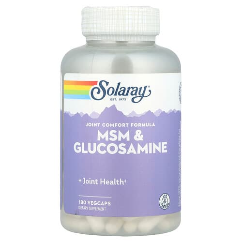 Solaray, MSM ir gliukozaminas, 180 VegCaps