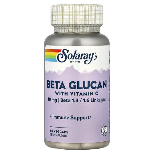Solaray, Beta gliukanas su vitaminu C, 60 daržovių kapsulių