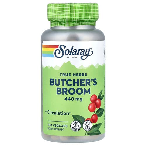 Solaray, Tikros žolelės, mėsininko šluota, 440 mg, 100 VegCaps
