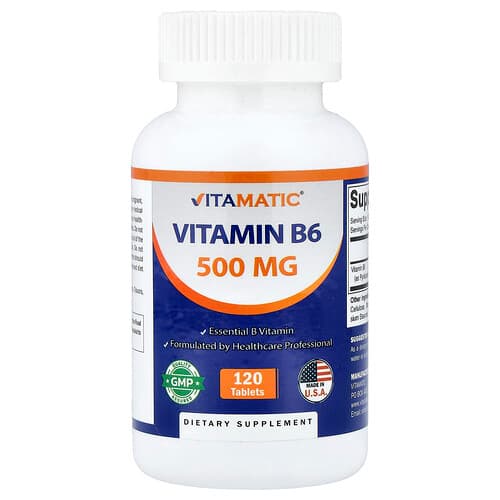 Vitamatic, Vitaminas B6, 500 mg, 120 tablečių