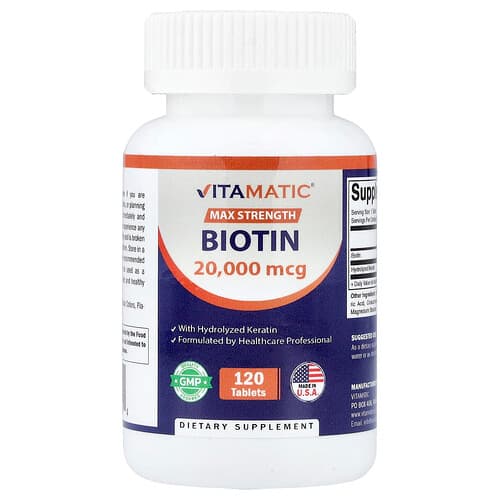Vitamatic, Biotinas su hidrolizuotu keratinu, 120 tablečių