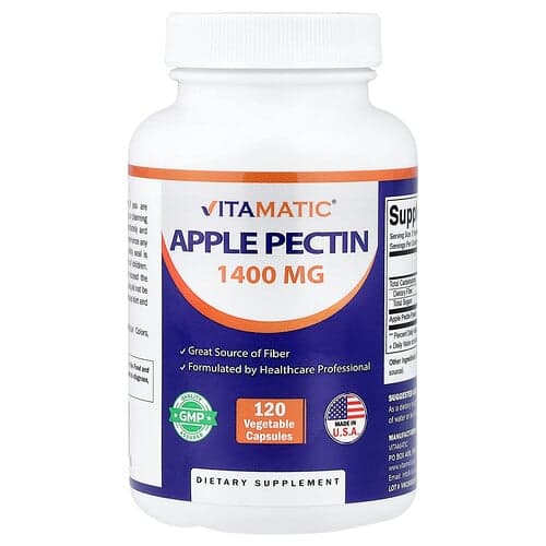 Vitamatic, Obuolių pektinas, 120 vegetariškų kapsulių (700 mg vienoje kapsulėje)